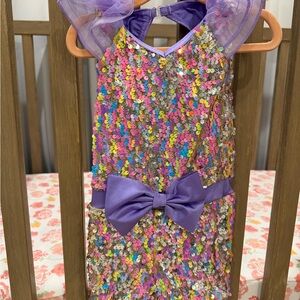 Weissman Purple Sequin Kids Bodysuit